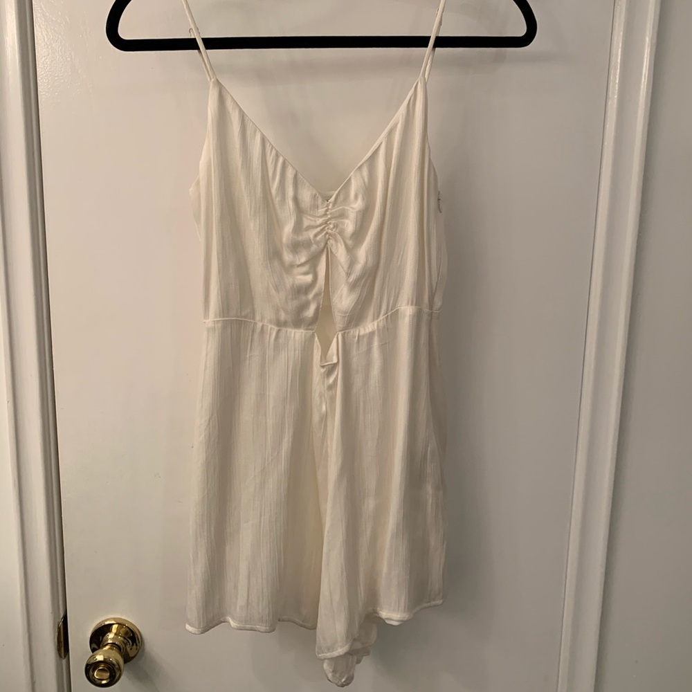 white silky romper